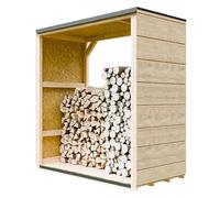 Abri à bûches extérieur 1,14 m² - 75 x 153 x H159 cm - Remise extérieure pour Bois de Chauffage résistante aux intempéries pour Le Jardin - M980-1