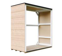 Abri à bûches extérieur 1,14 m² - 75 x 153 x H159 cm - Remise extérieure pour Bois de Chauffage résistante aux intempéries pour Le Jardin - TIMBELA M980-1-HARVEST Honey