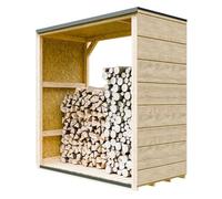 Abri à bûches extérieur 1,14 m² - 75 x 153 x H159 cm - TIMBELA M980-1