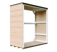 Abri à bûches extérieur 1,14 m² - 75 x 153 x H159 cm - TIMBELA M980-1-HARVEST HONEY