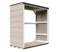 Abri à bûches extérieur 1,14 m² - 75 x 153 x H159 cm - TIMBELA M980-1-TERRA BROWN