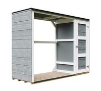 Abri à bûches extérieur - 75 x 217 x H159 cm - Abri à outils et bûches - 1,09 m² + 0.53 m² - TIMBELA M981 - CAVERN STEEL