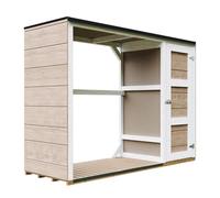 Abri à bûches extérieur - 75 x 217 x H159 cm - Abri à outils et bûches - 1,09 m² + 0.53 m² - TIMBELA M981 - TERRA BROWN