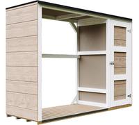 Abri à bûches extérieur 75x217xh159cm abri à outils 1,09m²+0.53m² terra brown