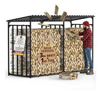 Abri à bûches extérieur en métal avec toit 300x105x185cm galvanisé