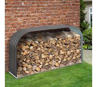 Abri à Bûches Stockage de Bûches Extérieur 0,85 m² Acier Galvanisé 40 x 212 x 111 cm Gris