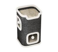 Abri à Griffer Carré pour Félin, Sofa Confortable pour Chaton, Couchage Douillet pour Minou, 2 Niveaux