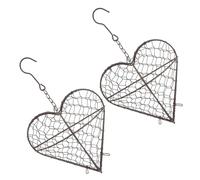 Abri à oiseaux en forme de cœur de nidification en fer, 2 pièces, accessoire suspendu pour fourniture de nidification et ornement de jardin extérieur, accessoires pour oiseaux de compagnie, abri