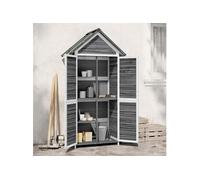 Abri à outils de jardin gris 89x52,5x175 cm bois massif pin 172244