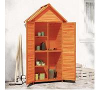 Abri à outils de jardin - vidaXL - Bois massif pin - 89x52,5x175 cm - Brun - Toit étanche - Grand espace de rangement