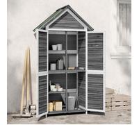 Abri à outils de jardin - vidaXL - Bois massif pin - Gris - 89x52,5x175 cm