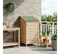 Abri à outils d'extérieur en épicéa massif 59 x 56 x 113,5 cm | Toit en asphalte imperméable, porte à soufflet pour la ventilation, grand espace de rangement