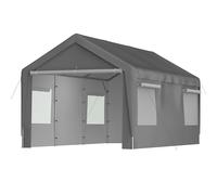 Abri à outils en acier - Garage à vélo et tente de rangement avec porte roulante - Abri de jardin résistant aux intempéries pour outils, meubles et bois de chauffage - Bâche en polyéthylène résistante
