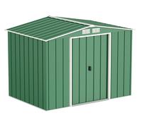 Duramax ECO 10 x 8 (7.28 m²) Abri de Jardin en Métal Galvanisé à Chaud, Abri de Stockage d'Outils, Structure de Toit Renforcée, Abri en Métal Sans Entretien, Vert