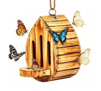 Abri à Papillons en Bois Habitat Suspensible Résistant aux Intempéries | Habitat naturel en bois pour papillons pour les amoureux de la nature, propriétaires, mère, grand-mère,