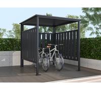 Abri à vélo multifonction en acier galvanisé gris anthracite - 3,65 m² - COPERNO
