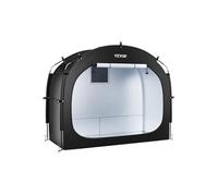 VEVOR Abri à Vélo pour 4-5 Vélos Tente de Rangement Spacieuse Étanche, Fenêtre Ventilée, Poteaux Fibre de Verre, Double Fermeture Éclair, Tissu Oxford, Porte Simple, Facile à Installer, pour Extérieur