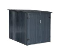 Garage à vélo rangement 2 vélos gris en acier galvanisé L 142 x P 198 x H 157 cm