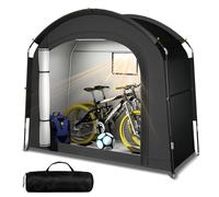 Abri À Vélos pour 2 Vélos Ou 1 Vélo Électrique,en 420D Oxford Imperméable,avec Porte Zippée Enroulable,200 X 165 X 80 Cm,avec Instructions Vidéo,Idéal pour Jardin,Camping Et Caravane