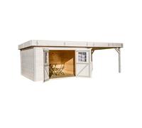 Abri avec terrasse couverte 29.04m² bois naturel kmp4040.02b