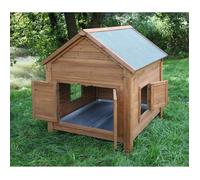 Abri bois pour poules et lapins - KERBL - 105x100x108cm - Toit bitumé ouvrant - Bac zingué - Enclos adaptable
