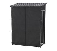 Abri-bûches couvert acier 185 x 130 x 70 cm noir