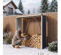 Abri-bûches couvert Kalmar 158 x 47 x 152 cm anthracite