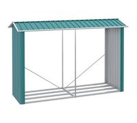 Abri bûches de stockage pour bois de chauffage - 240L x 86l x 160H cm - tôle acier galvanisé vert 240x86x160cm Vert