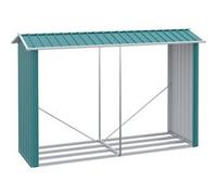 Abri bûches de stockage pour bois de chauffage - 240L x 86l x 160H cm - tôle acier galvanisé vert - Vert