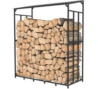 Abri Bûches Extérieur Métal UNHO - Range Bûche Rangement pour Bois de Chauffage de Cheminée - 176x60x156cm