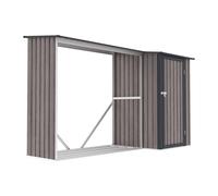 Abri bûches métal avec rangement en acier galvanisé 3,49 m3 - 2 stères - L282 x P109 x H168 cm - DORWOOD
