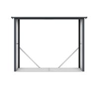Abri bûches métal en acier galvanisé effet bois 3,27 m3 - 4 stères - L242 x P89 x H190 cm - WINWOOD