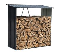 WERKA PRO Abri Range Bûches Métal Acier Galvanisé 1,57 m 17,8 kg Anthracite | Bois, installation facile, grande capacité, usage jardin et extérieur, clôture, taille 1,64 x 0,83 H 1,57 m
