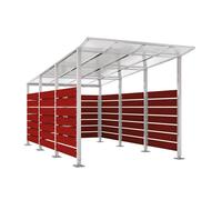 Abri conteneurs Modulo RAL7044 - Stratifié acajou - Sur platines - Larg 2500mm Prof 4800mm - PROCITY - 599784.7044.ACAJ