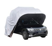 Abri d'auto semi-automatique, garage portable robuste avec cadre en métal, abri de voiture pliable pour voiture, camion, bateau, fête, 5,9 x 2,5 x 2,45 m