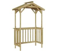 Abri de BBQ avec Toit en Pente, Tonnelle de Jardin pour Fêtes, Pique-Niques, Barbecues, Résistant aux Intempéries, 133,5x63x200 cm en Pin Traité