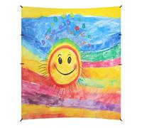 Abri de camping avec motif dessin animé soleil souriant et arc-en-ciel 320 x 279,9 cm