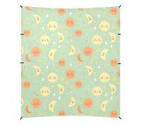 Abri de camping soleil souriant et lune endormie, auvent de plage 320 x 279,9 cm