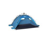 Abri de camping tente de plage instantanée portable 2 fenêtres porte zippée lestage polyester bleu