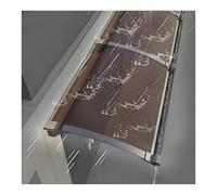 Abri de fenêtre durable - Auvent de porte résistant aux intempéries avec gouttière en aluminium, protection UV, divers (140 x 440 cm) pour une entrée extérieure améliorée.