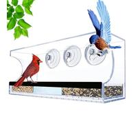 Abri de fenêtre - Support transparent de 30 cm, station de nourriture amovible, Trespolo antidérapant | Plan Observateur Balcon Appartement Vitres Faune Extérieure Amant