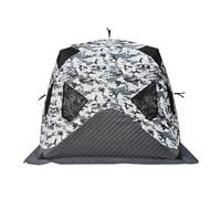 Abri De Glace Portable Avec Conception De Traction Pop-up, Tente De Pêche Sur Glace Isolée 3-4 Personne, Tentes De Shanty Moyeu Thermique 4 Côtés, Grande Cabane Glace Avec Sol Sac De Transport