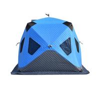 Abri De Glace Portable Avec Conception De Traction Pop-up, Tente De Pêche Sur Glace Isolée 3-4 Personne, Tentes De Shanty Moyeu Thermique 4 Côtés, Grande Cabane Glace Avec Sol Sac De Transport