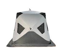 Abri De Glace Portable Avec Conception De Traction Pop-up, Tente De Pêche Sur Glace Isolée 3-4 Personne, Tentes De Shanty Moyeu Thermique 4 Côtés, Grande Cabane Glace Avec Sol Sac De Transport
