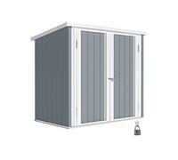 Abri de jardin 1,09 m² - 2 portes verrouillables - tôle d'acier gris clair