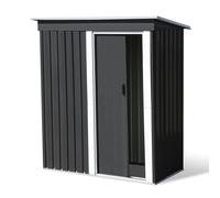 Abri de jardin 1,3 m² gris en acier galvanisé