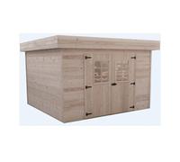 Abri de jardin 11.36m² bois naturel kmp3434.02