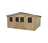 Abri de jardin 12.65m² bois naturel ba4030.02n