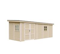 Abri de jardin 14,3 m² - H231x248x648 cm - Sans plancher ni parois latérales - Timbela M941B