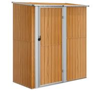 Abri De Jardin 180,5x97x209,5 Cm Acier Galvanisé Aspect Bois